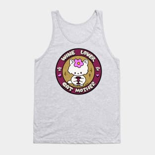 Wine Lover Cat Mother Tank Top